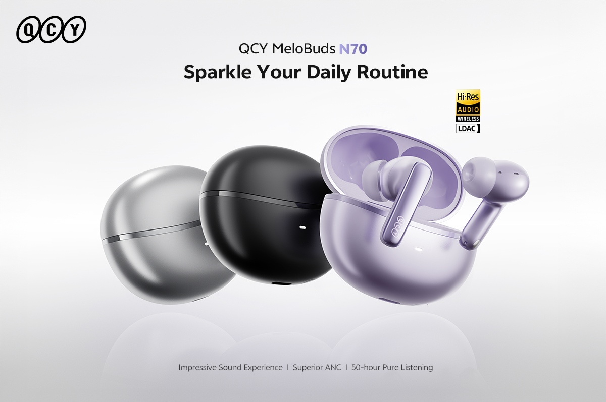 MeloBuds N70: áudio premium com MEMS USound, ANC superior e 50h de bateria. Melhore sua rotina!