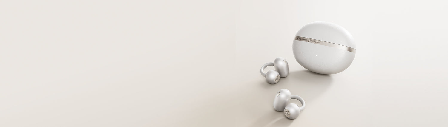 Fone de ouvido sem fio elegante com estojo carregável, design moderno e conforto máximo.