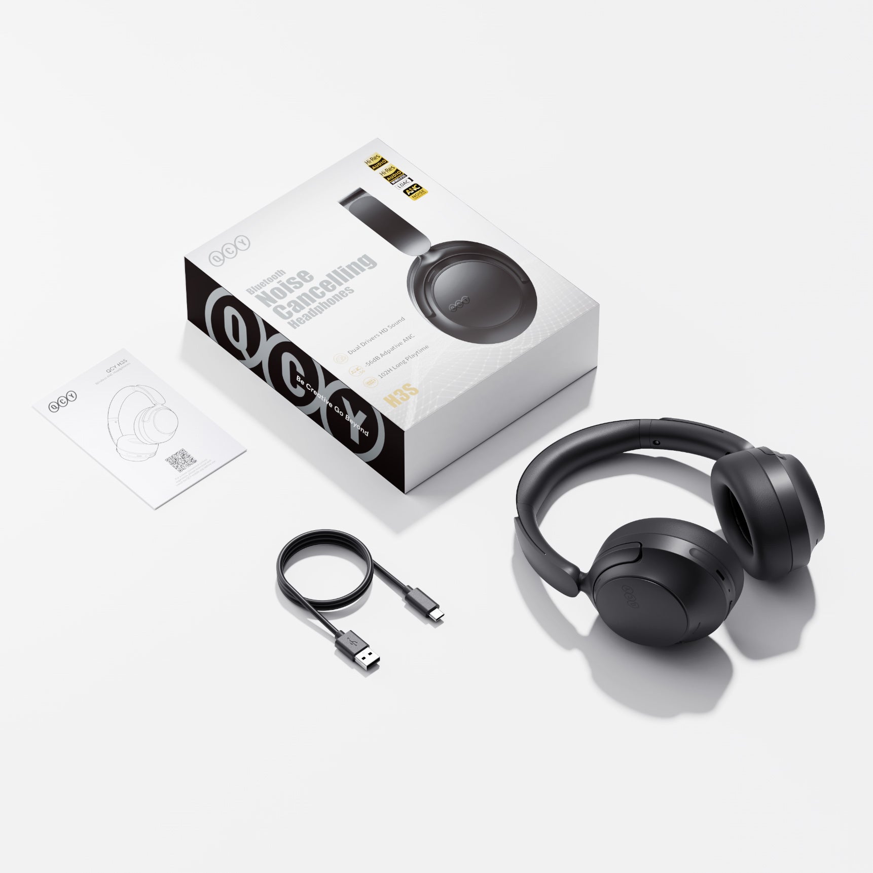 Fone de Ouvido Bluetooth QCY H3S com Cancelamento de Ruído, 50H de Bateria e Design Moderno. Compre Agora!