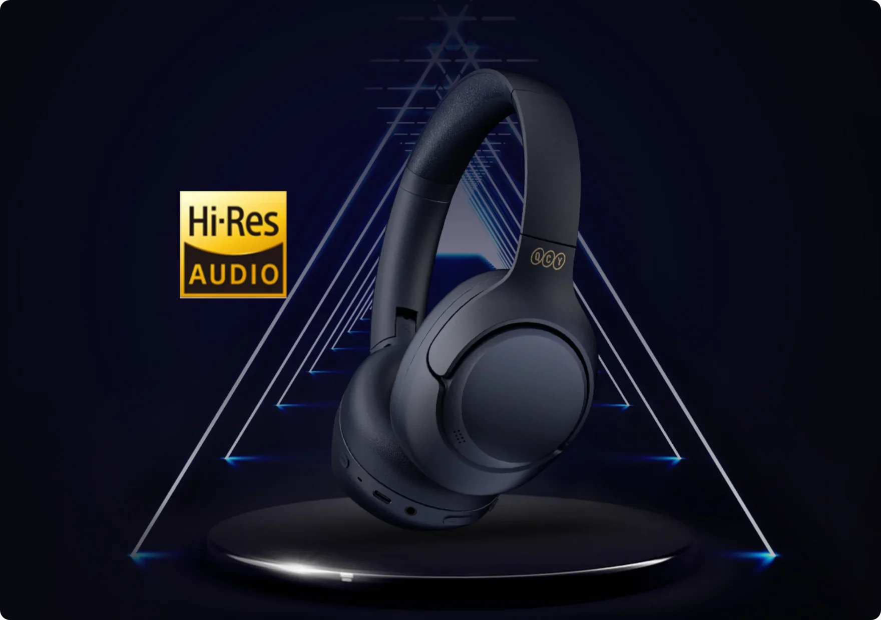 Fone de ouvido QCY Hi-Res Audio sem fio com certificação de alta resolução, design premium e tecnologia avançada para som ime