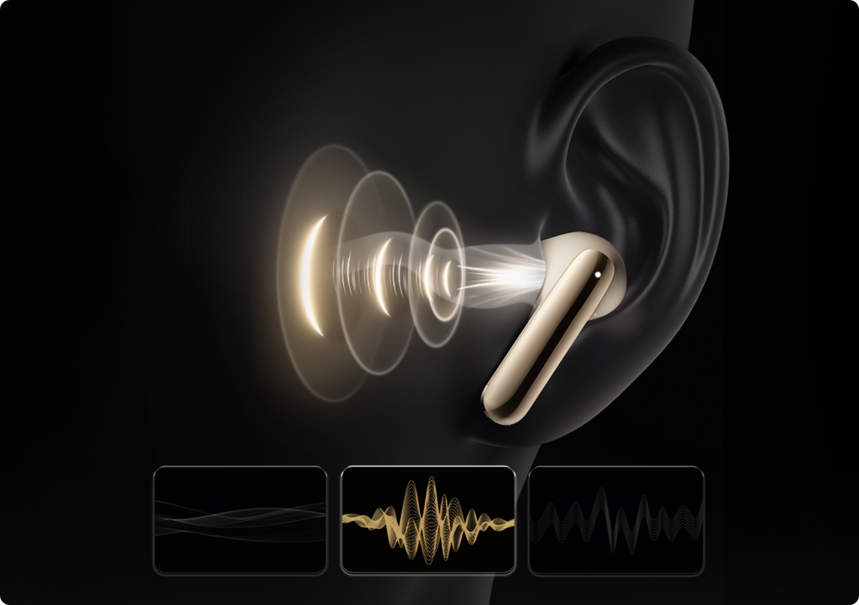 Fone de ouvido sem fio com tecnologia de som surround e cancelamento de ruído para áudio imersivo.