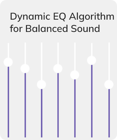 Equalizador dinâmico com algoritmo para som balanceado e ajuste preciso de frequências.