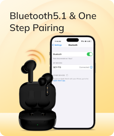 Fone de Ouvido Bluetooth 5.1 com Emparelhamento Rápido em Um Passo