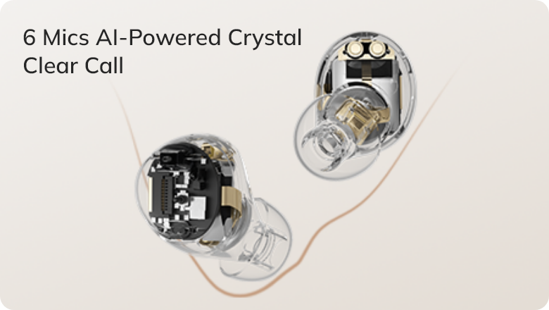 Fones com 6 microfones e IA para chamadas cristalinas.