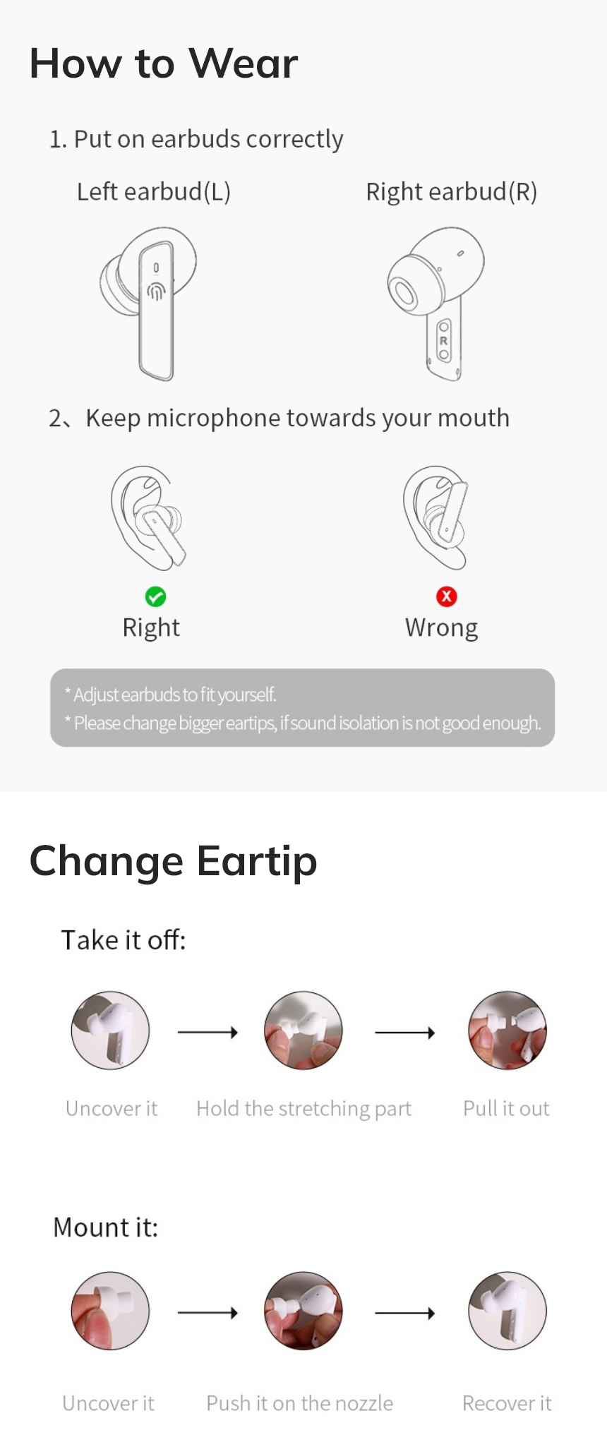 Como usar e trocar pontas de silicone nos fones de ouvido sem fio: guia passo a passo para ajuste perfeito e conforto ideal.