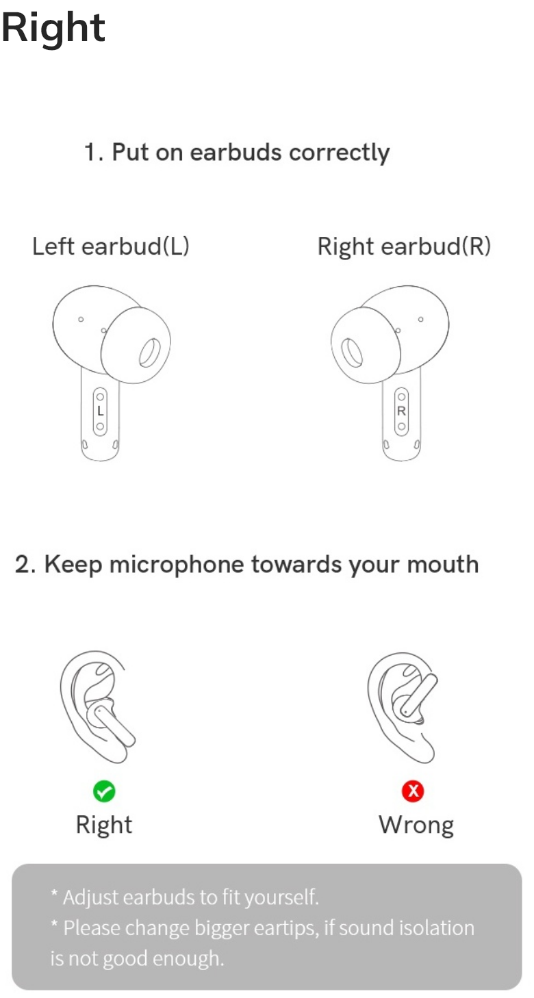 Guia de uso: como colocar fones de ouvido corretamente e posicionar o microfone para melhor qualidade de áudio.