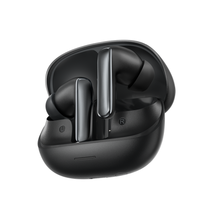 Fone de ouvido QCY MeloBuds N65, sem fio e elegante, com design moderno e conforto ideal.