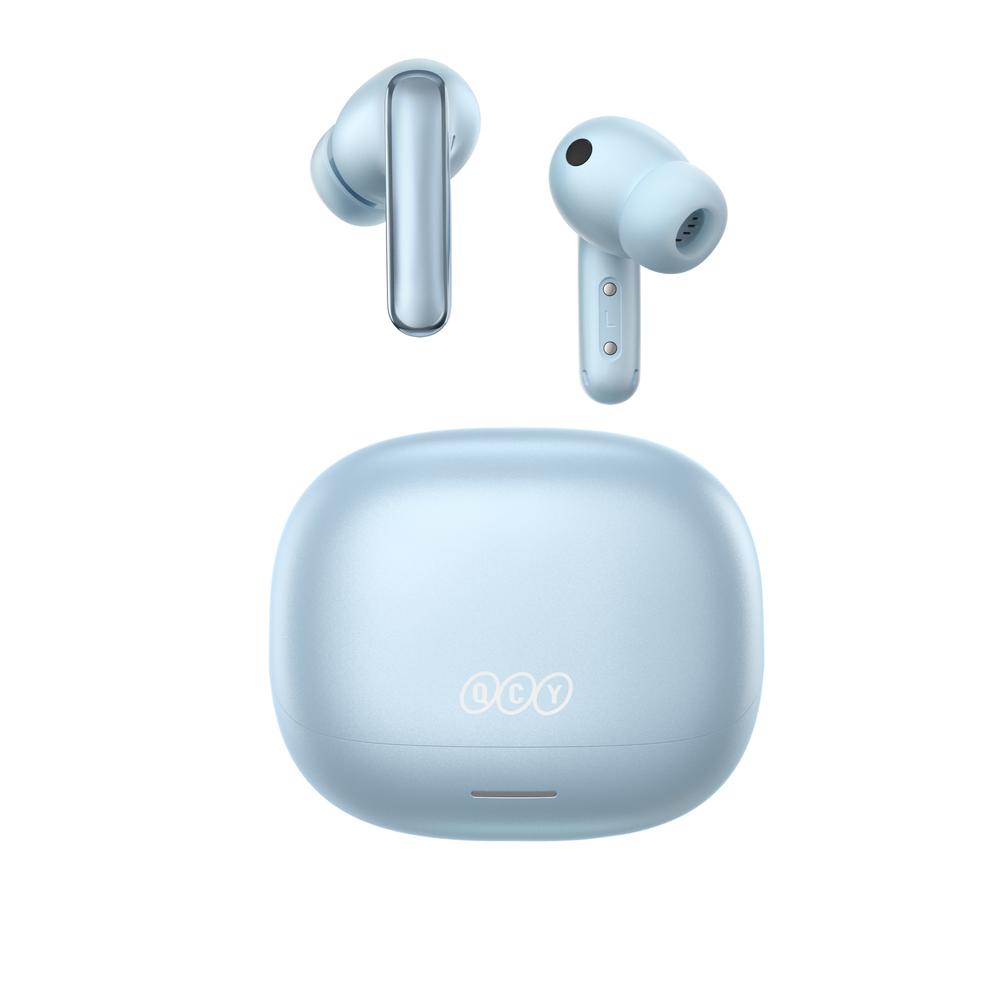 Fone de ouvido sem fio QCY MeloBuds N65, elegante e compacto, com carregador portátil. Alta qualidade sonora.