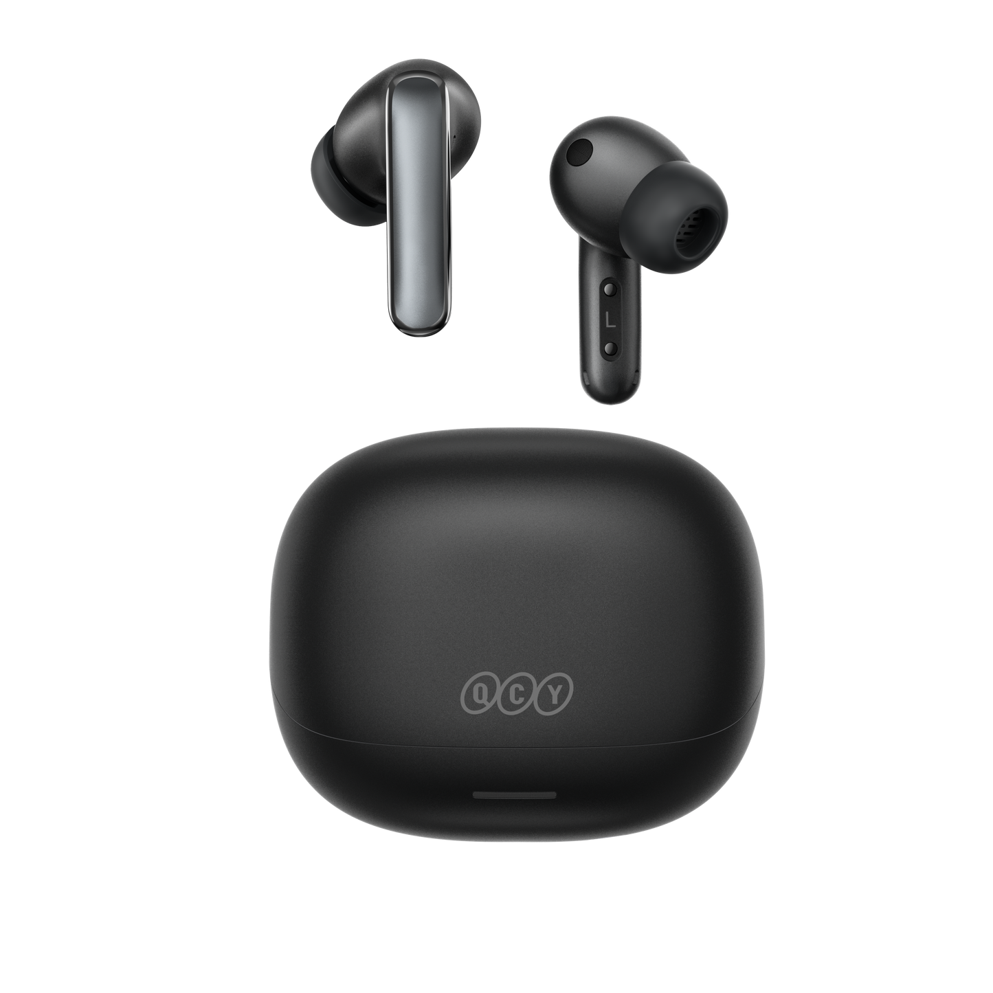 Fone de ouvido QCY MeloBuds N65 sem fio, elegante e compacto, com estojo de carregamento. Alta qualidade sonora.
