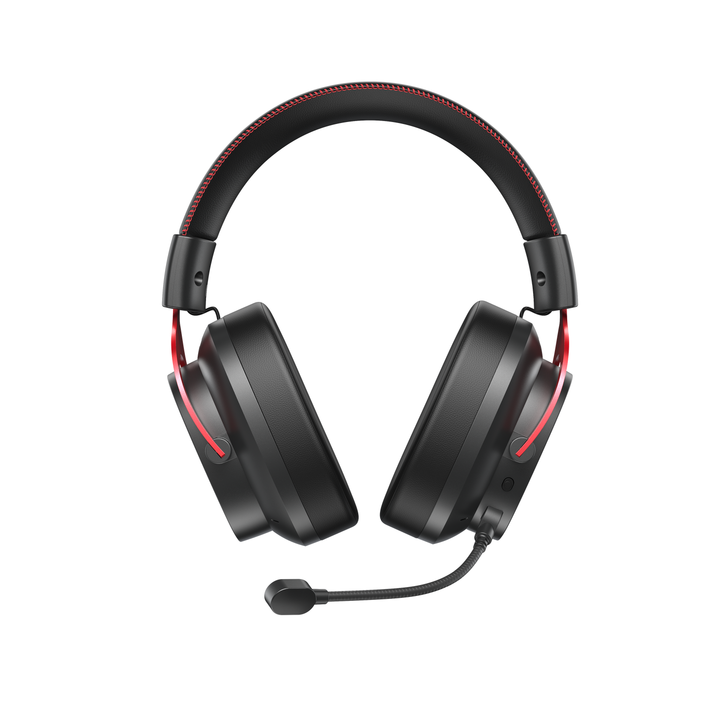 Fone de ouvido Heroad VT200 Edição Tri-Modo com design preto e vermelho, fone confortável e microfone destacável.