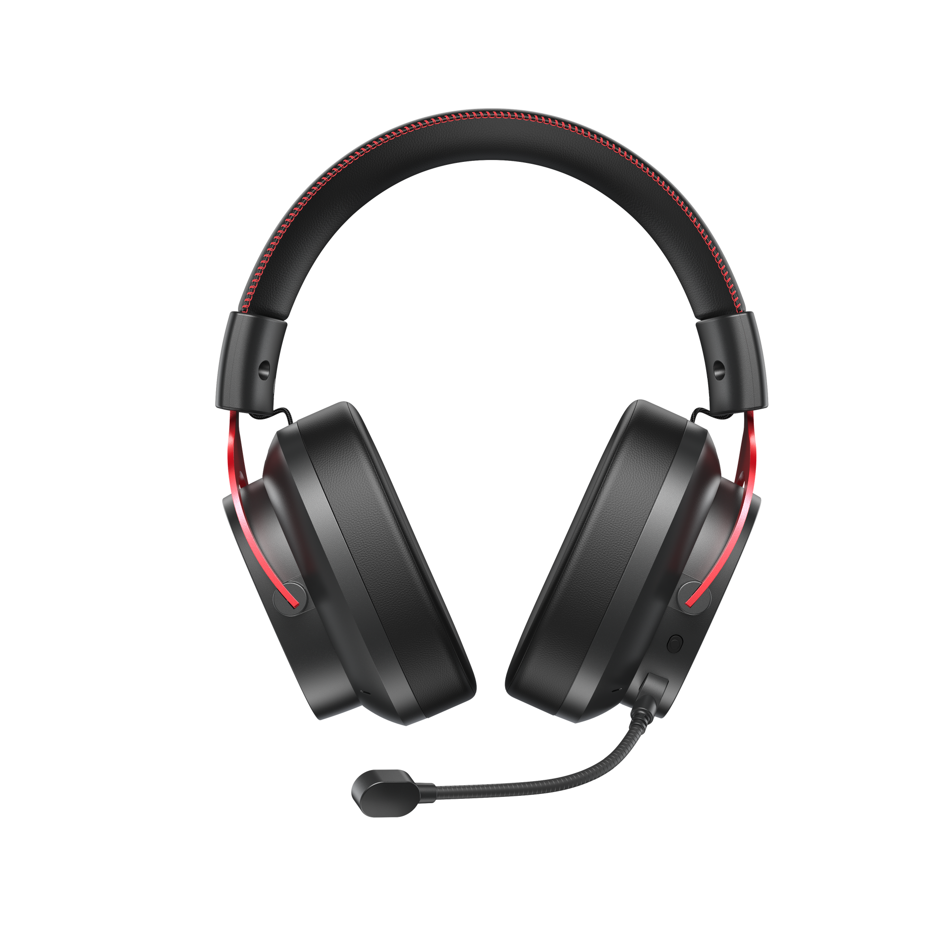 Fone de ouvido Heroad VT200 Edição Tri-Modo com design preto e vermelho, fone confortável e microfone destacável.
