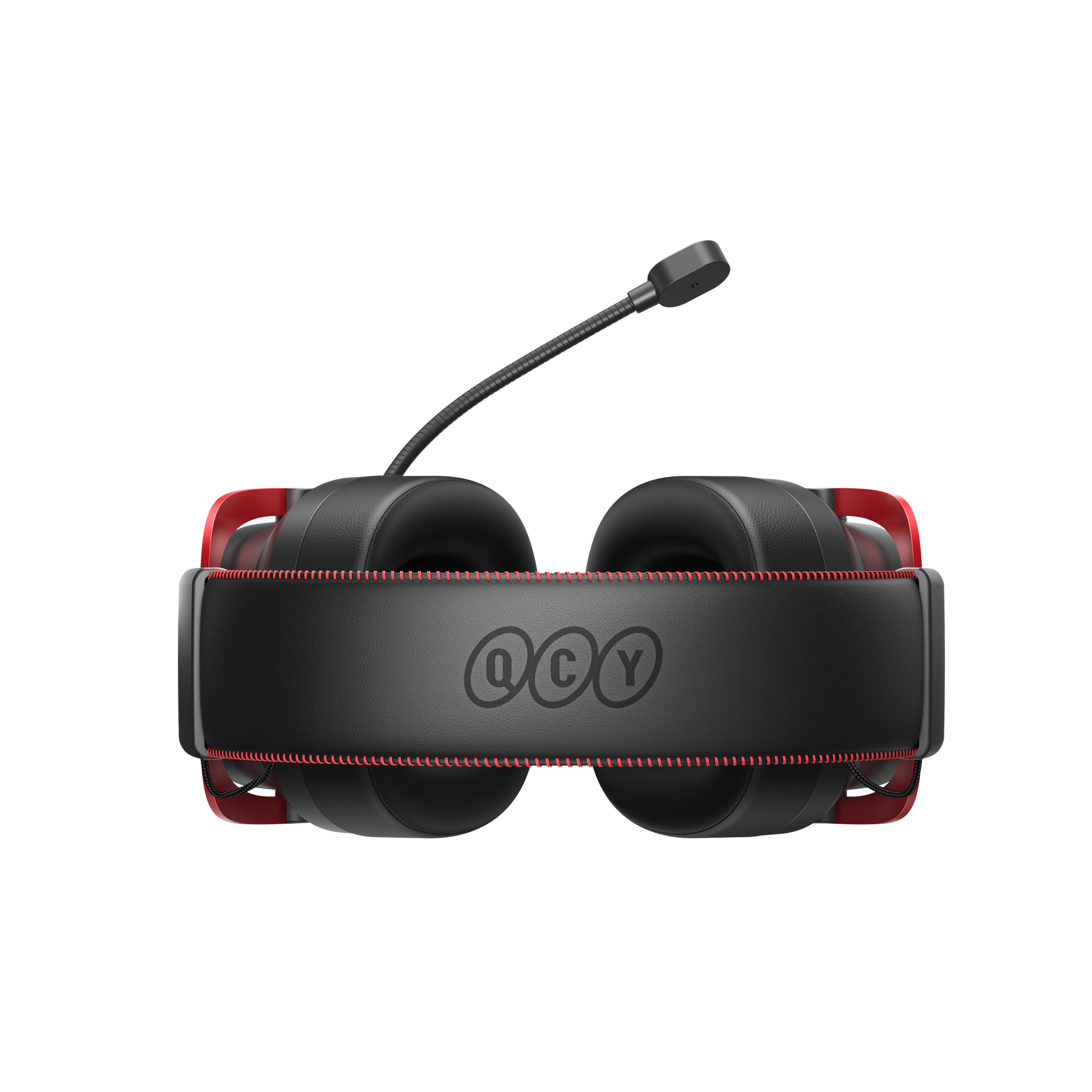 Fone de Ouvido Gamer QCY Heroad VT200 Edição Tri-Modo com Microfone e Design Preto e Vermelho.