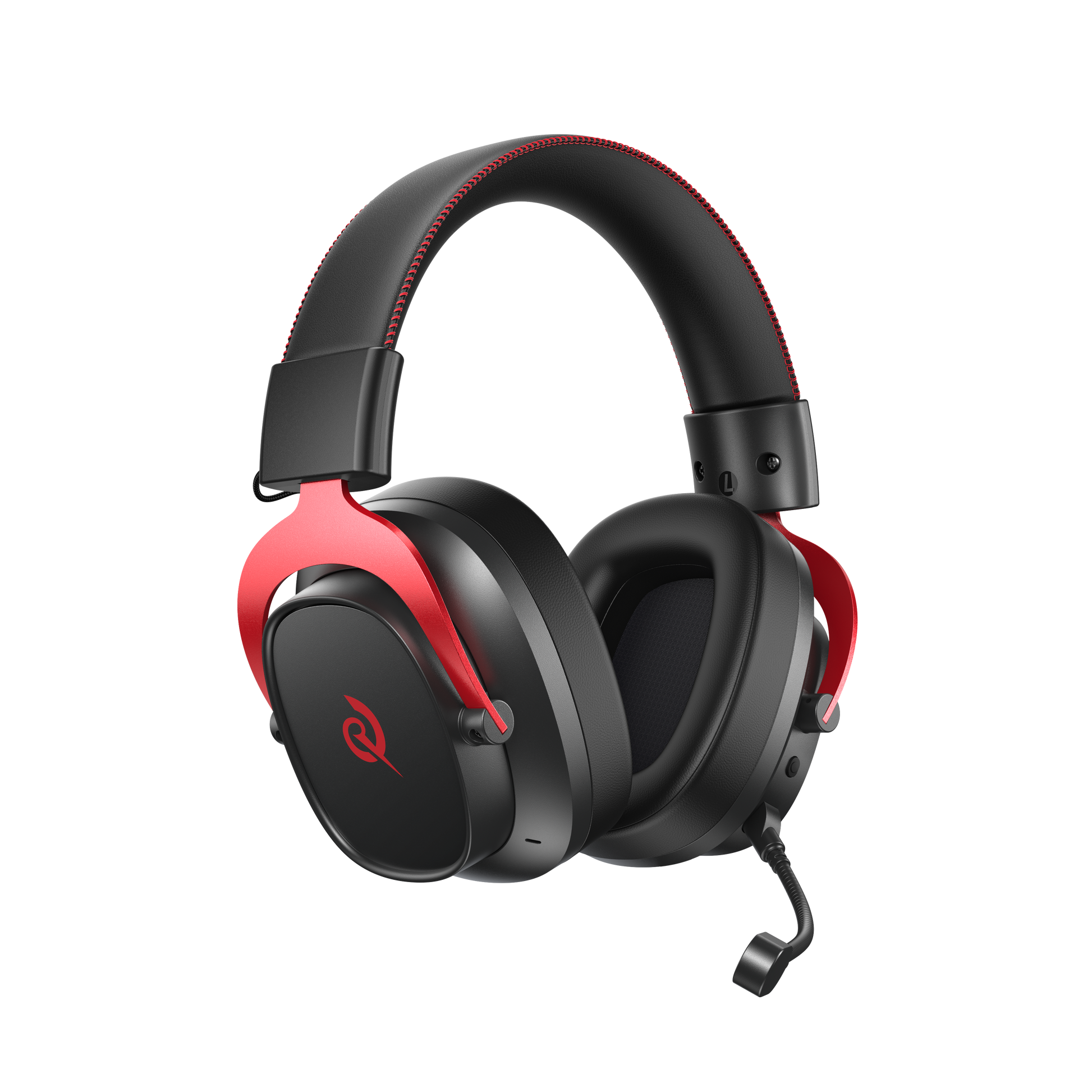 Heroad VT200 Edição Tri-Modo: fone de ouvido gamer com design preto e vermelho, microfone destacável.