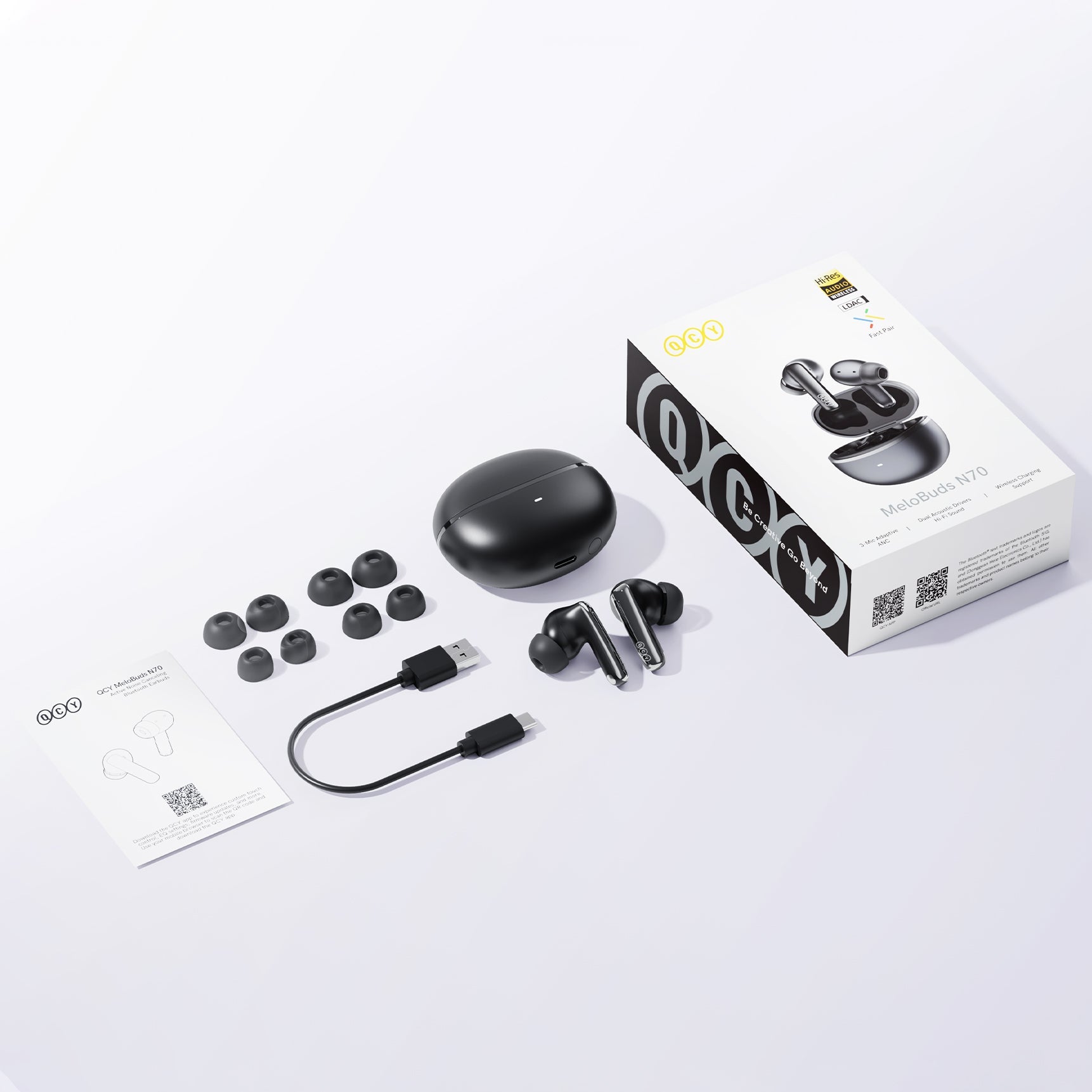 Fone de Ouvido QCY MeloBuds N70: Conforto e Qualidade de Som para Você